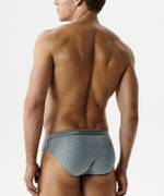 Мужские трусы слипы спорт Atlantic, набор 2 шт., хлопок, серый меланж + тёмно-голубые, 2RMP-001