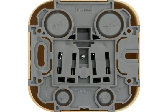 Розетка Legrand Quteo без заземления накладная дерево 25987