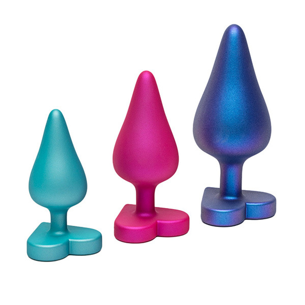 Набор из 3х анальных силиконовых пробок 10,6см, 8,8см, 7,4см Romp Luster RP281SGZ