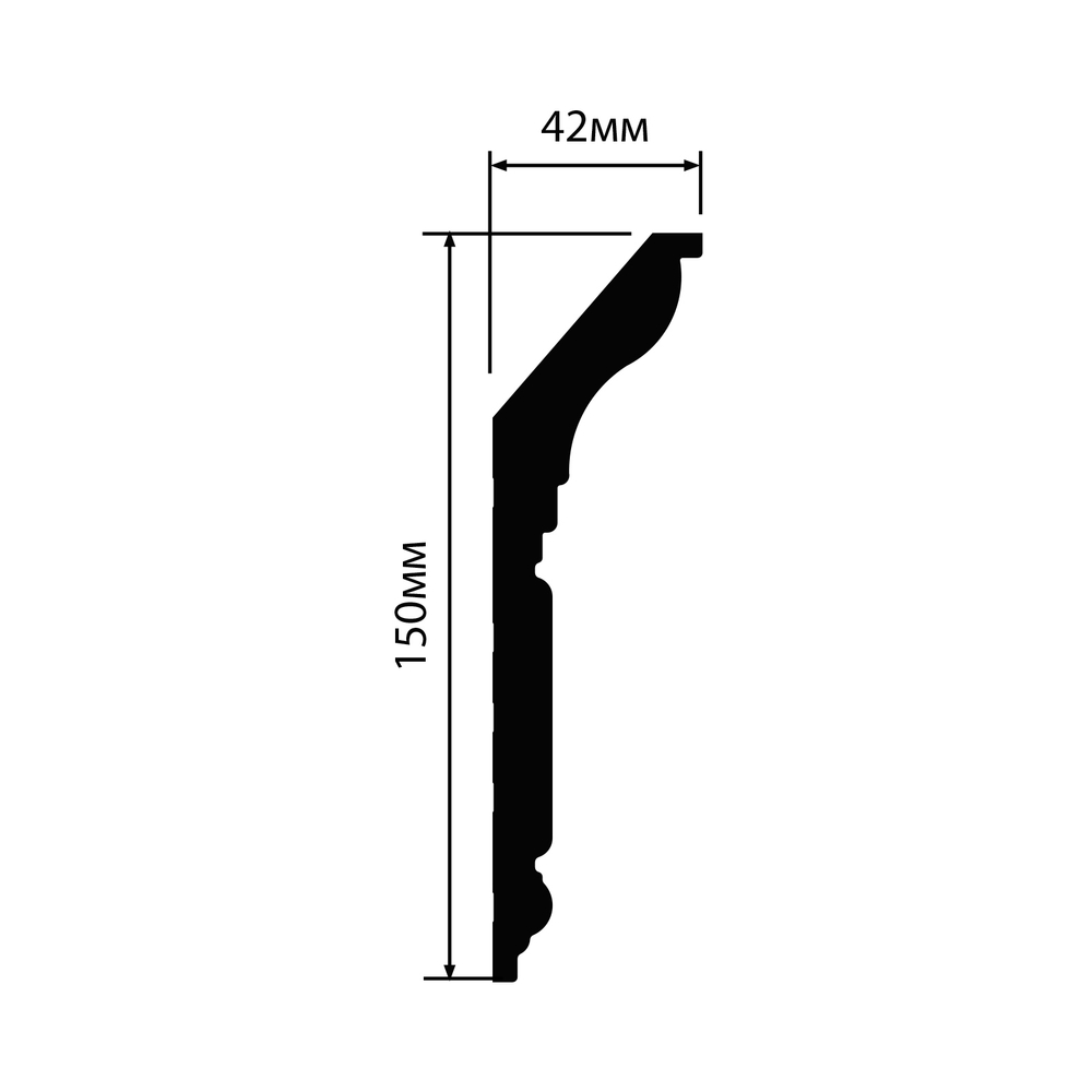 HiWood. Плинтус потолочный L1902L (150*42*2000мм) Фитополимер