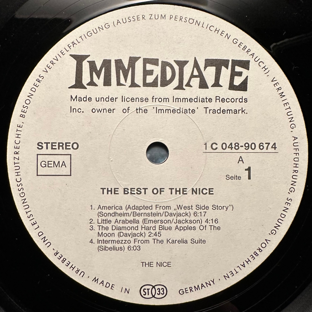 The Nice - The Best Of The Nice (Германия 1971г.)