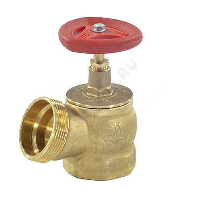 Клапан пожарный латунь угловой 125 гр КПЛ 65-1 Ду 65 1,6 МПа муфта-цапка Апогей 110005