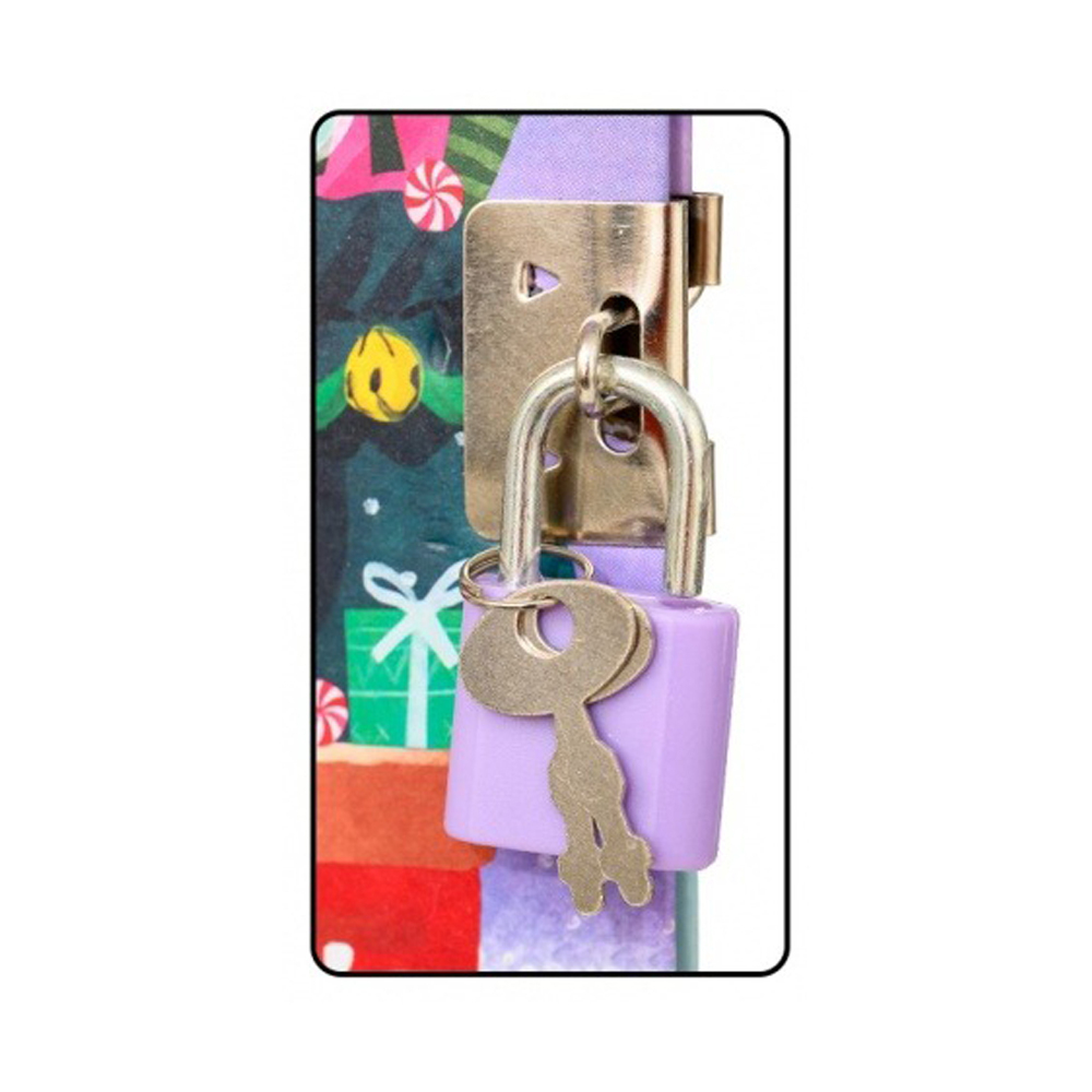 Блокнот детский Basir на замке, формат А6, серия "Новогодний", яркая обложка, 48 листов, размер 18*13 см