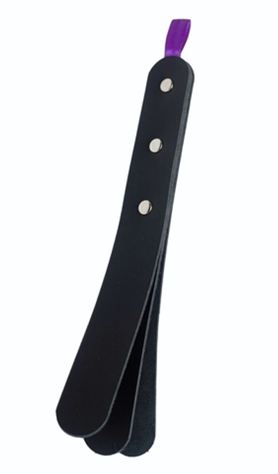 Черный мини-пэддл из трех слоев кожи - 25 см. (Цвет: черный)