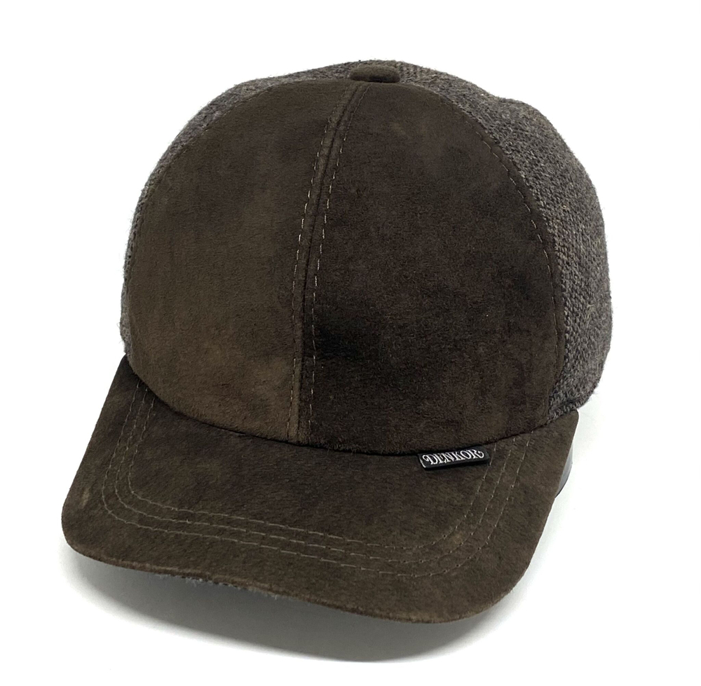 Бейсболка пальтовая ткань+замш/Denkor
