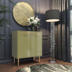Комод Арт Колор Стайл Голд с 2 полками Зеленая олива