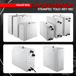Парогенератор для хамама и турецкой бани Steamtec TOLO-120-KEY, 12 кВт (стандартный модуль управления)
