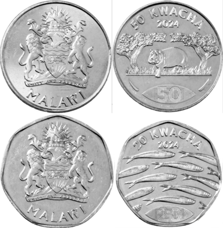 Малави 50 и 20 квача 2024 Фауна UNC