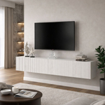 Тумба под телевизор подвесная Белый снег Софт, Паола, 213х35х35,8 см