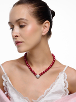 Колье "Autumn Heart Red" Silver