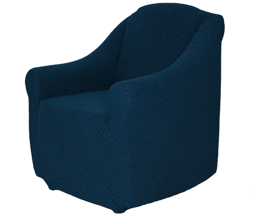 Чехол на кресло без оборки Жаккард, цвет Темно-синий