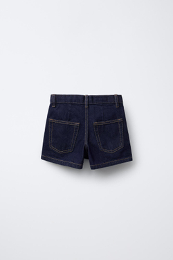ZARA ДЖИНСОВАЯ ЮБКА-ШОРТЫ, ТЕМНО-СИНИЙ