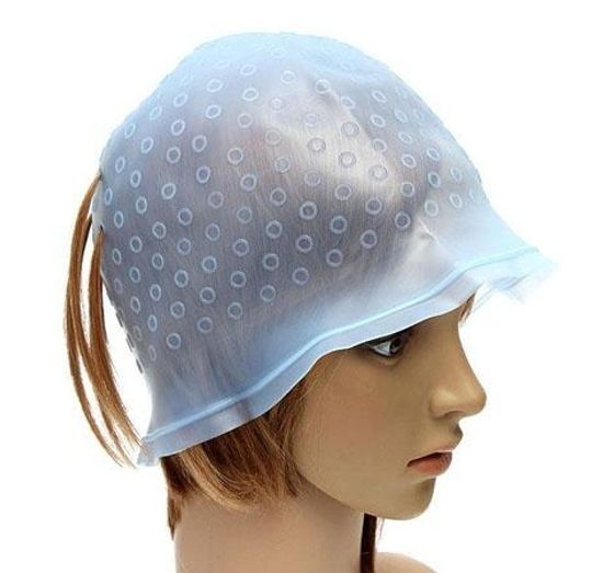 Шапочка для мелирования силиконовая с крючком MP-5084