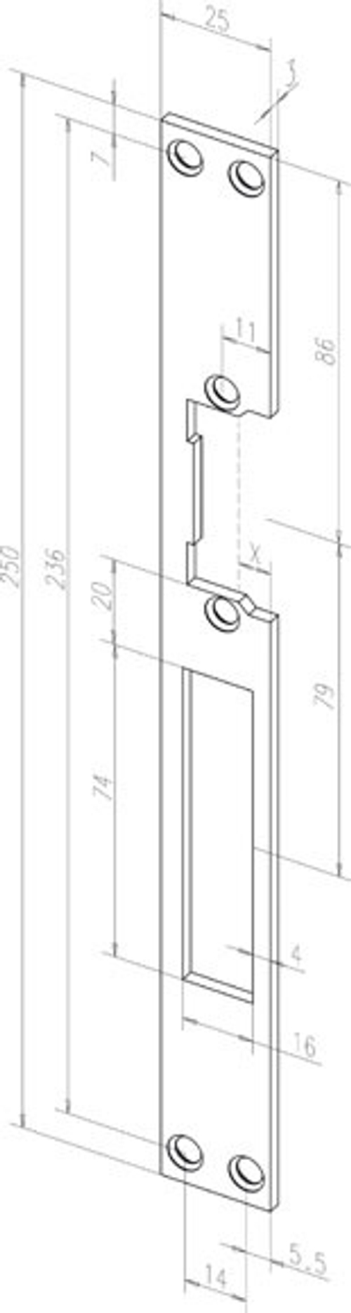 Плоская запорная планка 814