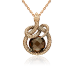 Подвеска «Искушение» из красного золота с кварцем дымчатым