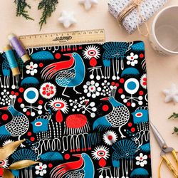 Ткань премиум дюспо былинные птицы