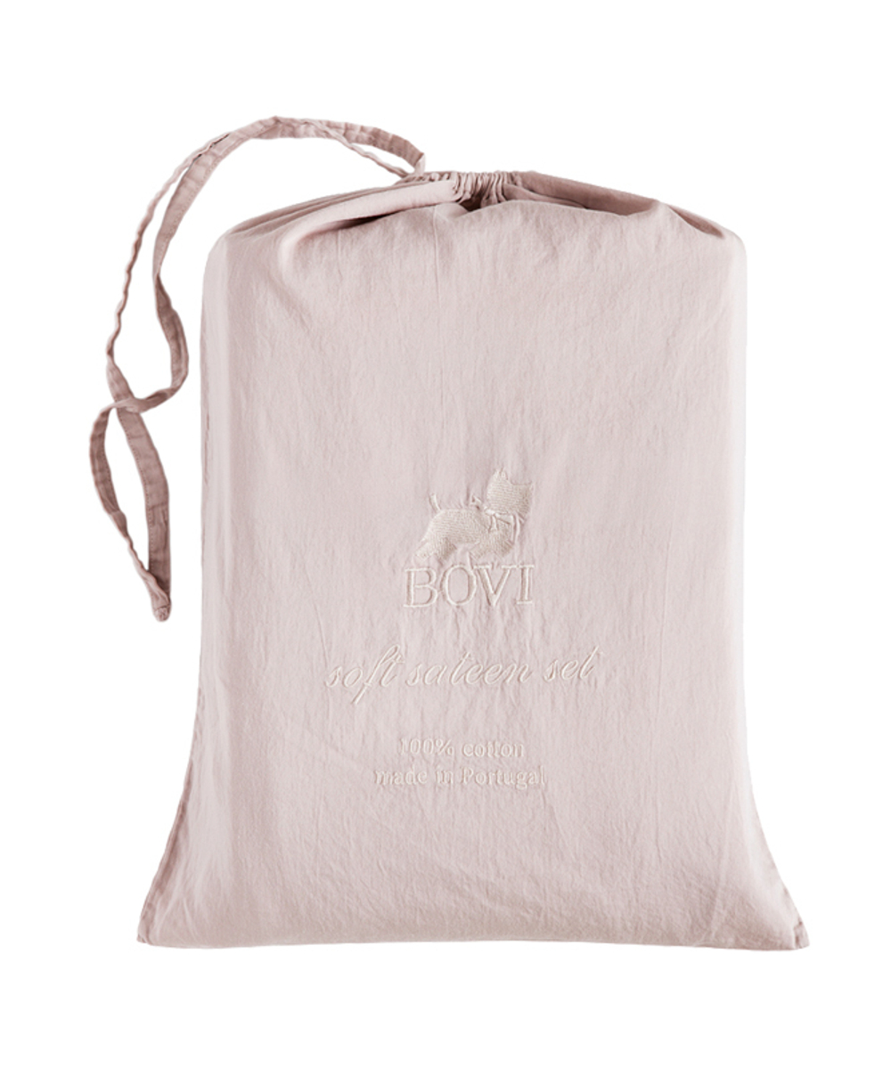 Постельное белье 2 спальное евро Bovi Soft Sateen пудровое