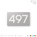 Номер на дверь 497, табличка на дверь для офиса, квартиры, кабинета, аудитории, склада, серая 120х70 мм, Айдентика Технолоджи