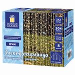 Электрогирлянда уличная ЗОЛОТАЯ СКАЗКА "Занавес", 304 LED, 2х2 м, теплый белый, контроллер, 591301