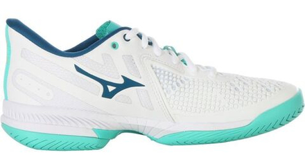 Женские Кроссовки теннисные Mizuno Wave Exceed Tour 5 AC - white/turquoise/moroccanblue