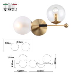 Бра светильник Rivoli Darlene 3145-402 настенный 2 х Е14 40 Вт модерн | Модерн