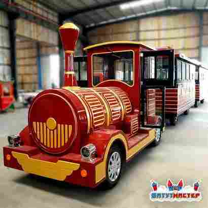 Детский безрельсовый поезд «Звёздный рейс» 2 вагона, 21 место, семейный