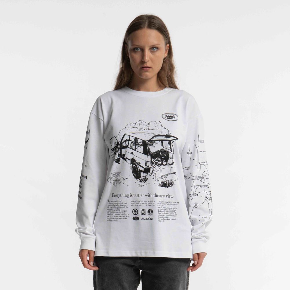 Лонгслив Dissident Globetrotter in White