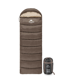 Спальный мешок Naturehike U Series Двойной хлопок осень-зима коричневый U250, молния слева, 6927595767207L
