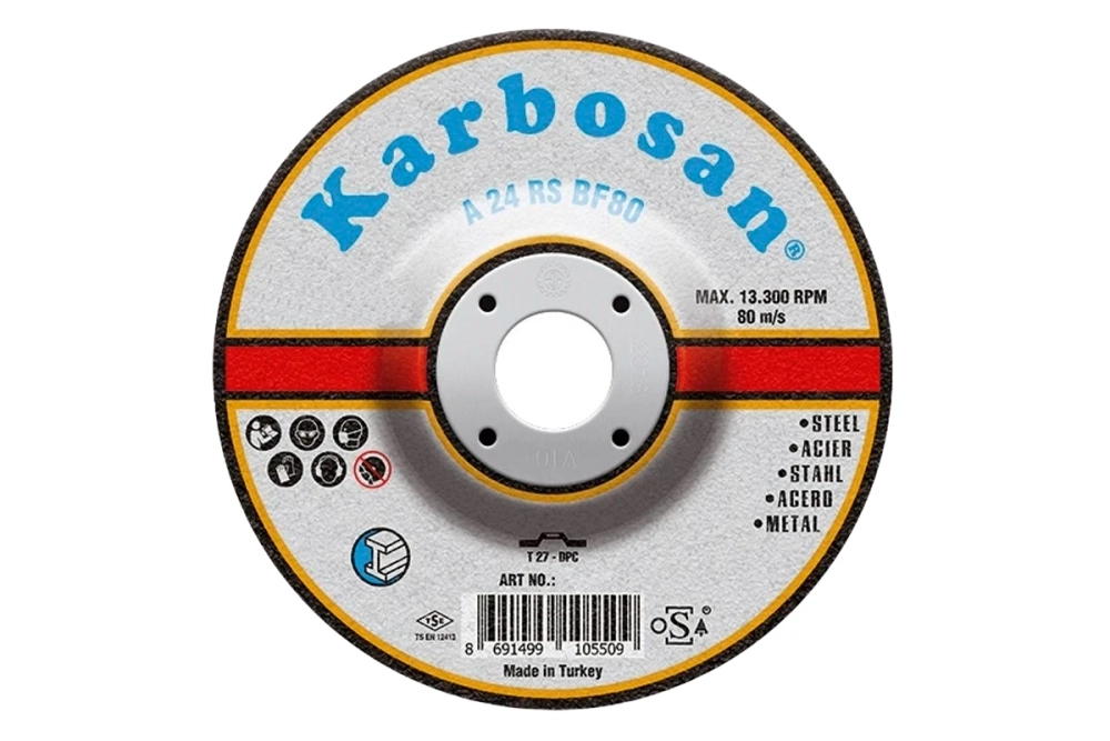 Диск шлифовальный по металлу Karbosan 115х6,4х22