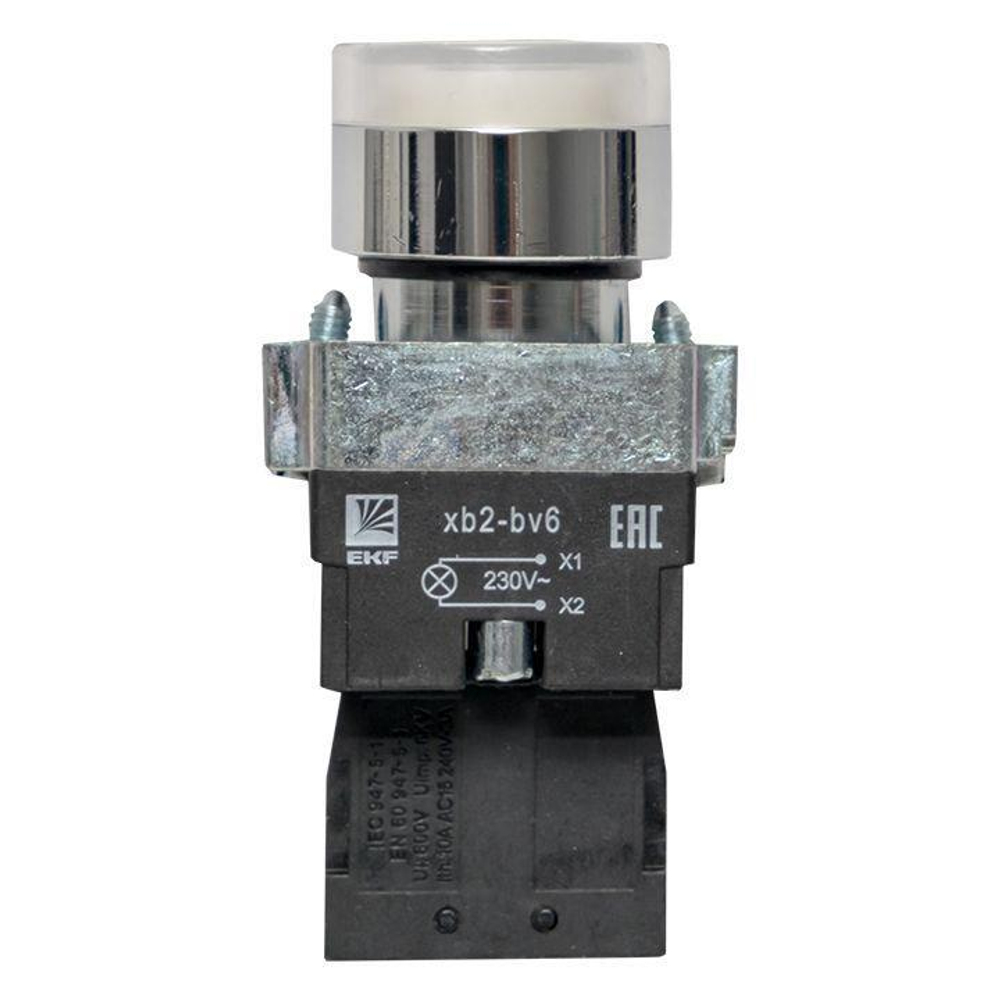 Кнопка BA21 с подсветкой 230В бел. NO PROxima EKF xb2-bw21-230