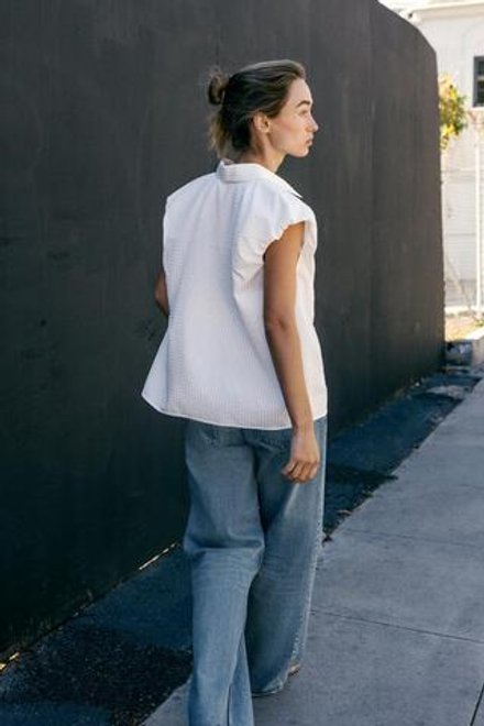 ZARA РУБАШКА С ОБЪЕМНЫМИ РУКАВАМИ, БЕЛЫЙ