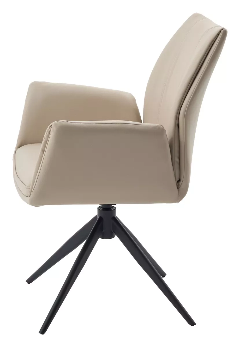 Стул YOZEF 360 град. поворот. HF017-02 Бежевый, экокожа / Черный, ®DISAUR
