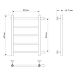 Полотенцесушитель MIXLINE VEGA  60х40х50 (1'' НР, 5 перекладин, боковое подкл) водяной
