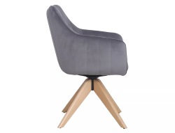 Стул SIGNAL AZALIA D Velvet Bluvel 14 серый/дуб, поворотный