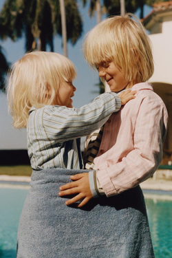 ZARA TIMELESZ - ПИЖАМА В ПОЛОСКУ, СИНИЙ