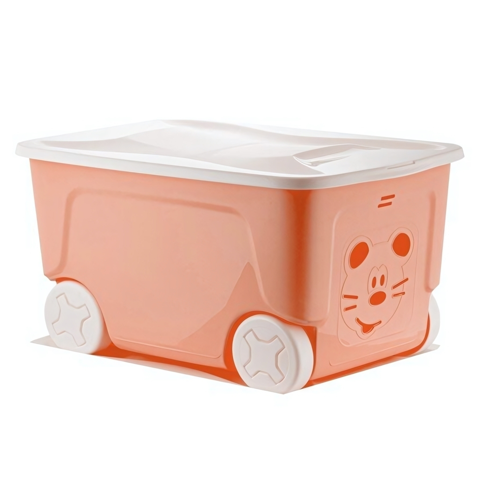 Детский ящик на колесах Lalababy Play with Me 50 л персиковая карамель