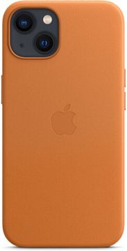 Чехол Apple Leather Case with MagSafe for iPhone 13, «золотистая охра»