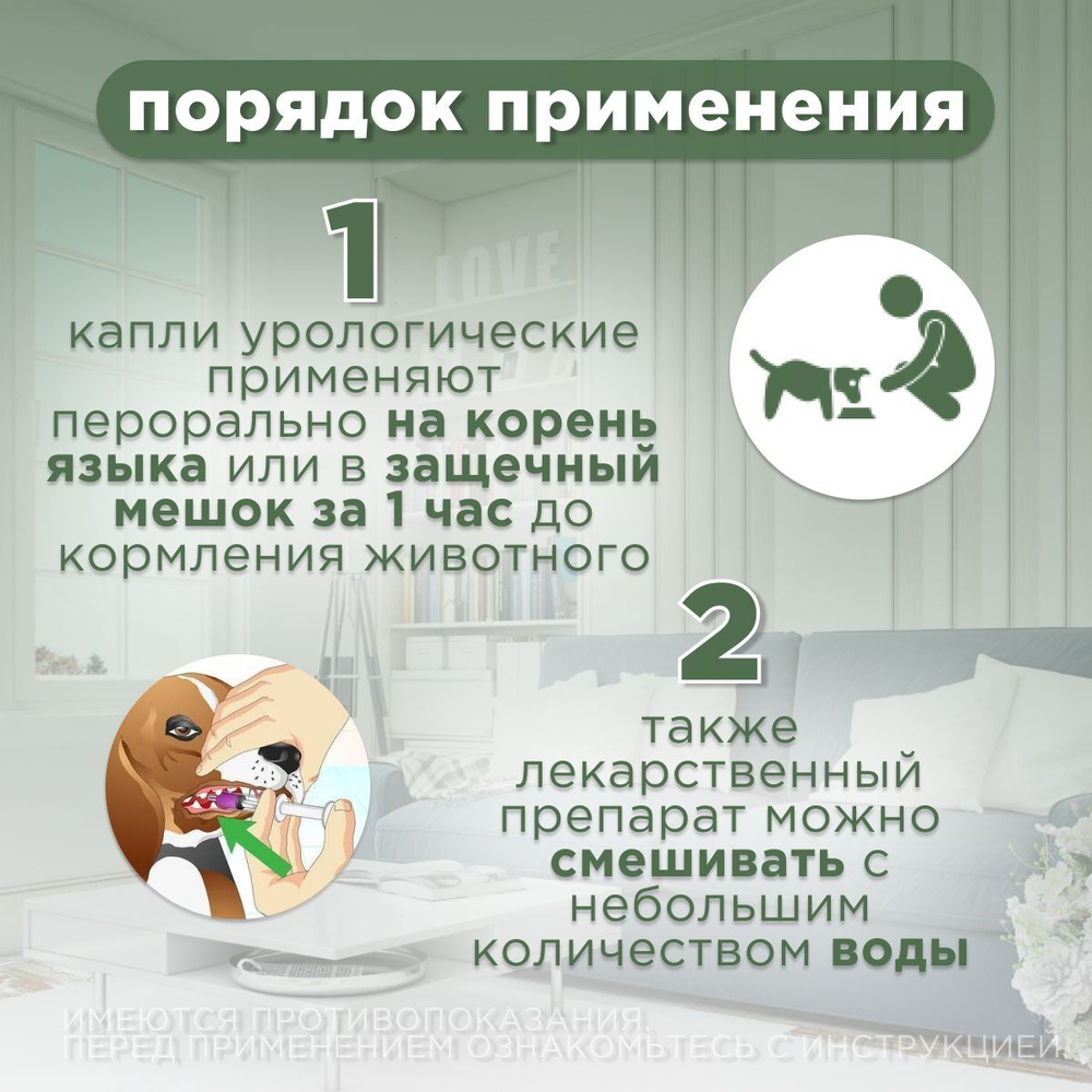 Капли урологические для профилактики и лечения МКБ, острых и хронических заболеваний мочевыводящих путей и почек АВЗ Уролекс для собак, 50 мл