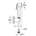Душ гигиенический GROHE Tempesta-F Trigger Spray 30, Душевой шланг 1250 мм (белый)