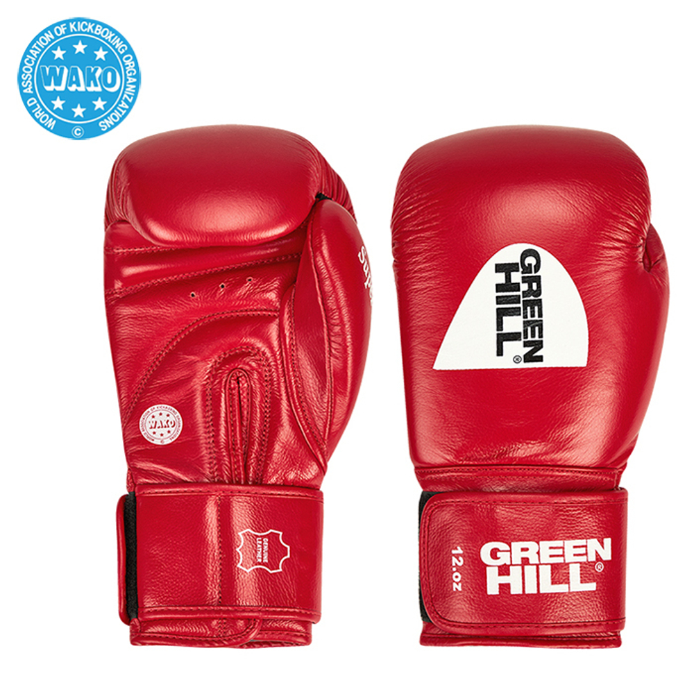 BGS-1213w Кикбоксерские перчатки Super Star WAKO Approved красные