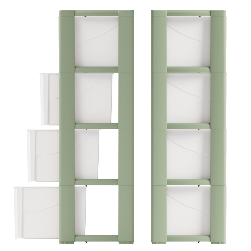 Комод 4-х секционный "Колорит" (зеленый)