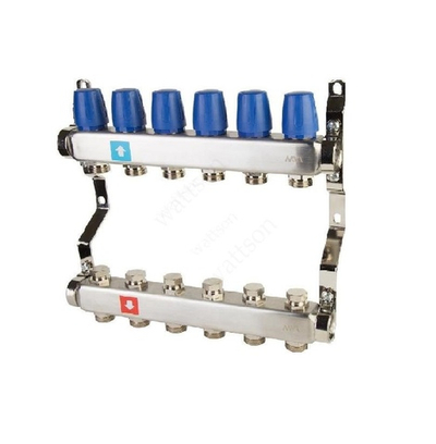 Коллекторная группа в сборе из нерж. стали 1" х 6 вых. Евроконус 3/4 MVI