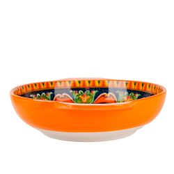 Салатник с ручками "Arabesque" (оранжевый) 24,5х20,5см v=1200мл (min6) (транспортная упаковка)
