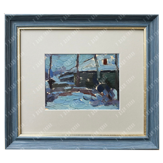 Динес Ю. С. Этюд зимний. Саратов. Картон, масло. 1940-е