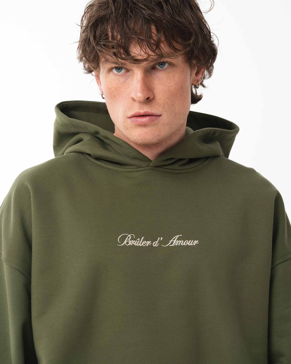 Купить Худи Bruler d'Amour Basic Logo оливковый Худи Bruler d'Amour Basic Logo оливковый