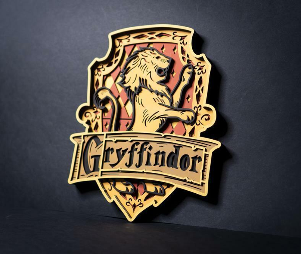 Гриффиндор от SamCraft - сборные объемные картины из дерева своими руками, покрась, собери и склей