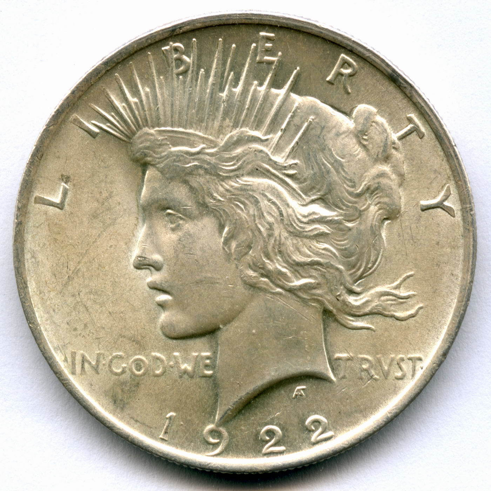 1 доллар 1922. США AU (Мирный)
