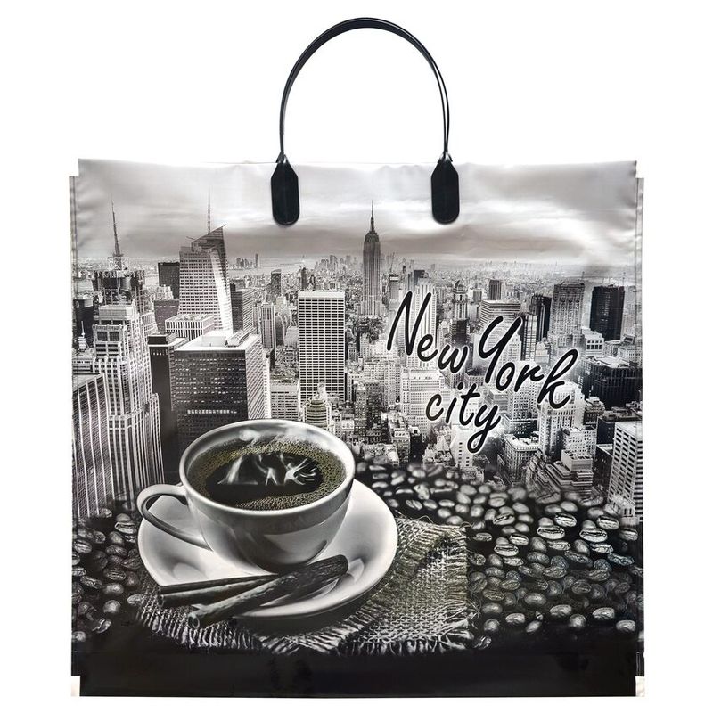 Пакет пластиковая ручка Россия 37*34 см 80 мкм ПВД Нью-Йорк 1 шт 100 шт/кор