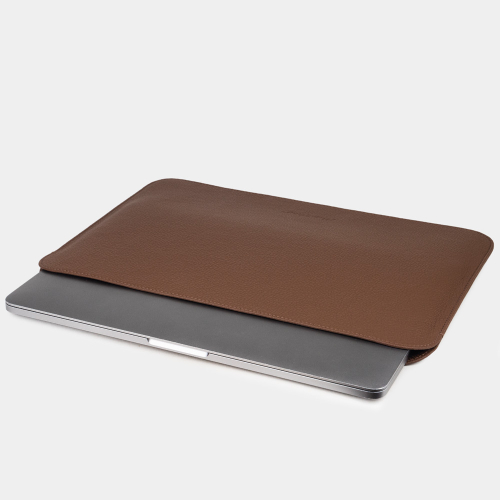 Чехол для MacBook 13-14-15' и документов из кожи теленка, цвета шоколад