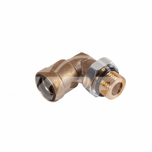 Соединитель трубки ПВХ,полиамид d12мм (наружная резьба) М16х1.5 угловой латунь (KRAL)